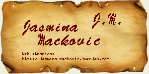 Jasmina Mačković vizit kartica